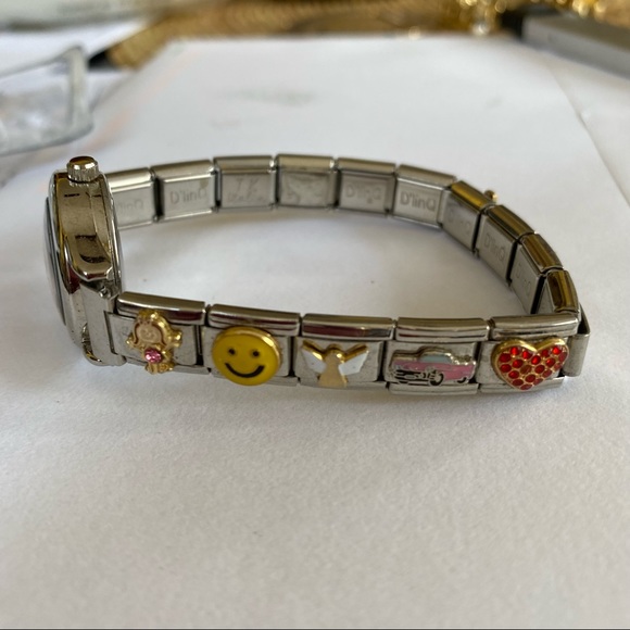 D'LinQ Watch with Watch Charms Stretch Band Pink Face - Picture 7 of 7